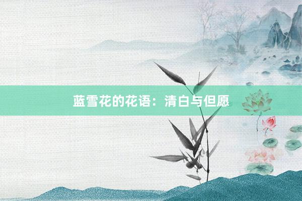 蓝雪花的花语：清白与但愿